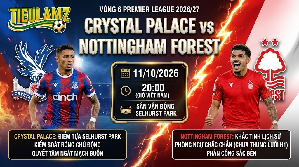 Nhận định Crystal Palace vs Nottingham (20h00, 11/10): Ngày về của Glasner