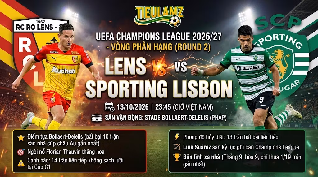 Nhận định chiến thuật Lens vs Sporting Lisbon: Bữa tiệc tấn công tại Bollaert-Delelis